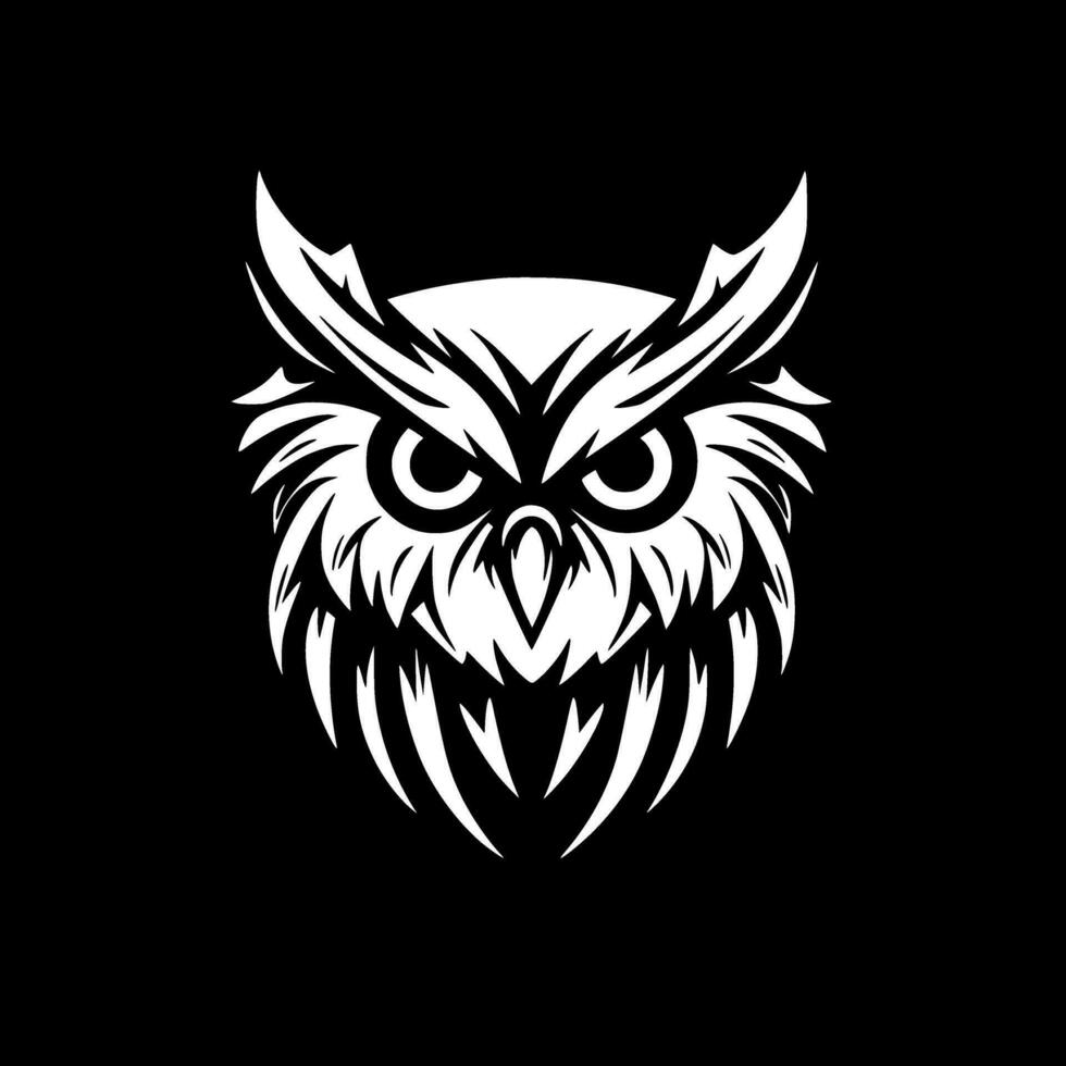 Owl - Black and White Isolated Icon - Vector illustration