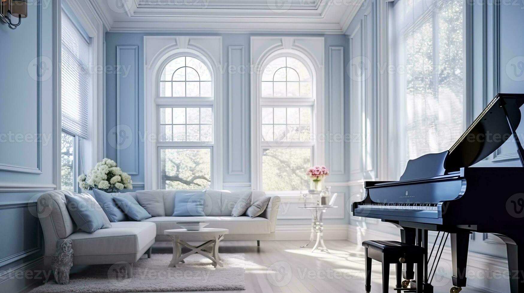 Modern Interior Music Room Design. AI Generated photo