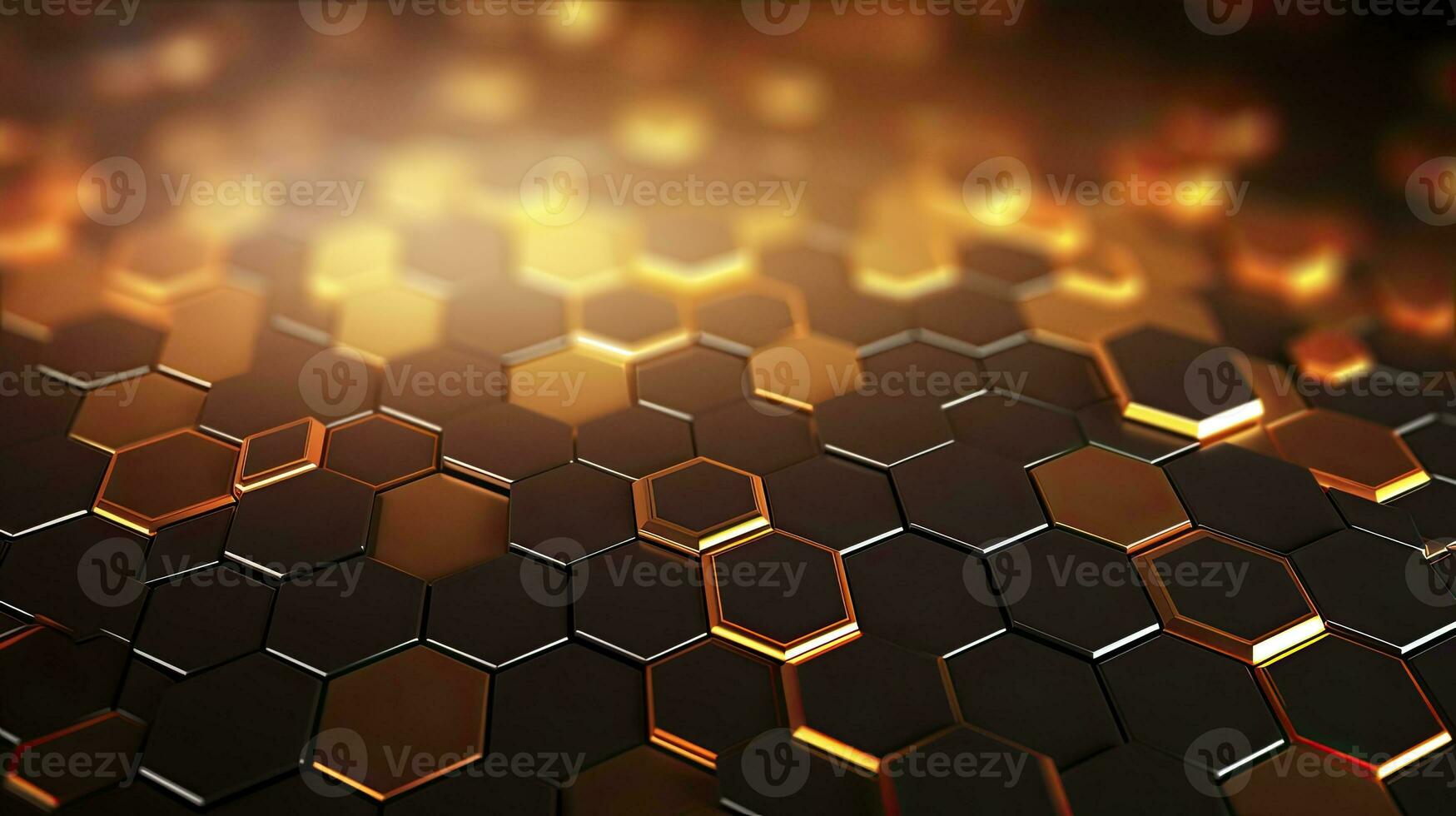 Digital Hexagon Abstract Background Geometric Patterns in Modern Design. AI Generated photo