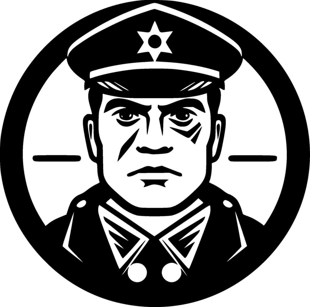 Military, Black and White Vector illustration