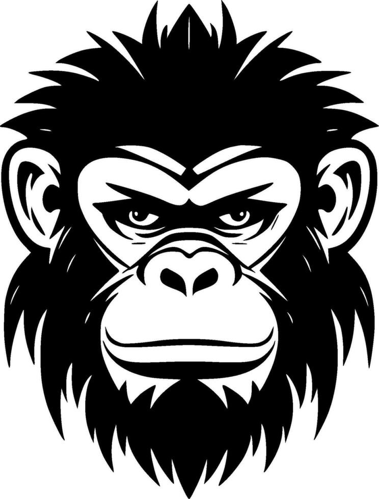 Monkey, Minimalist and Simple Silhouette - Vector illustration