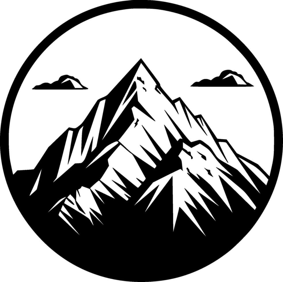 Mountain, Black and White Vector illustration
