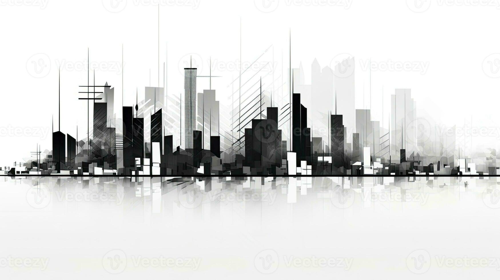 Abstract Architectural Line Art Background. AI Generated photo