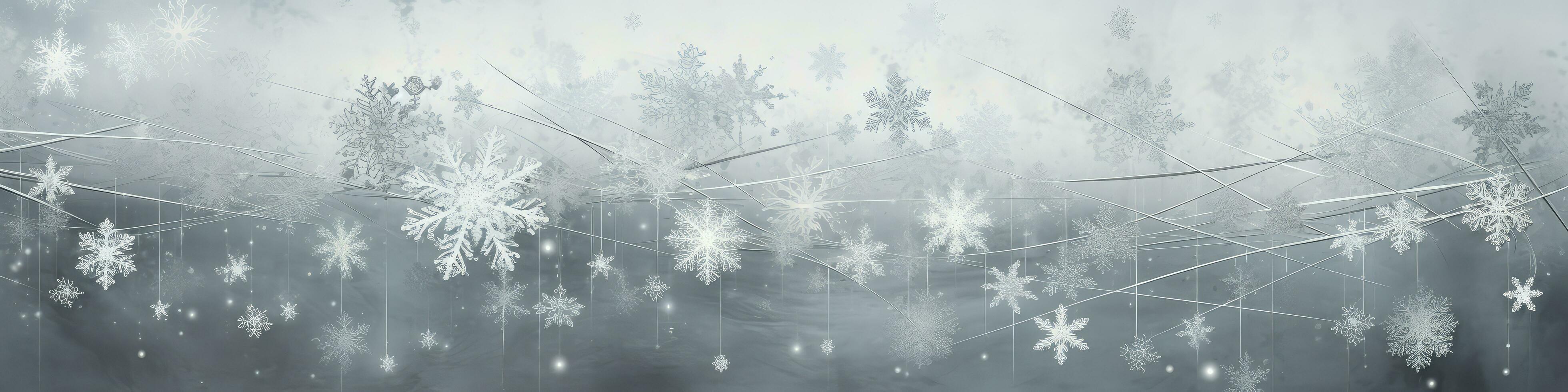 Grunge blue winter frozen background with snowflakes. Generative AI photo