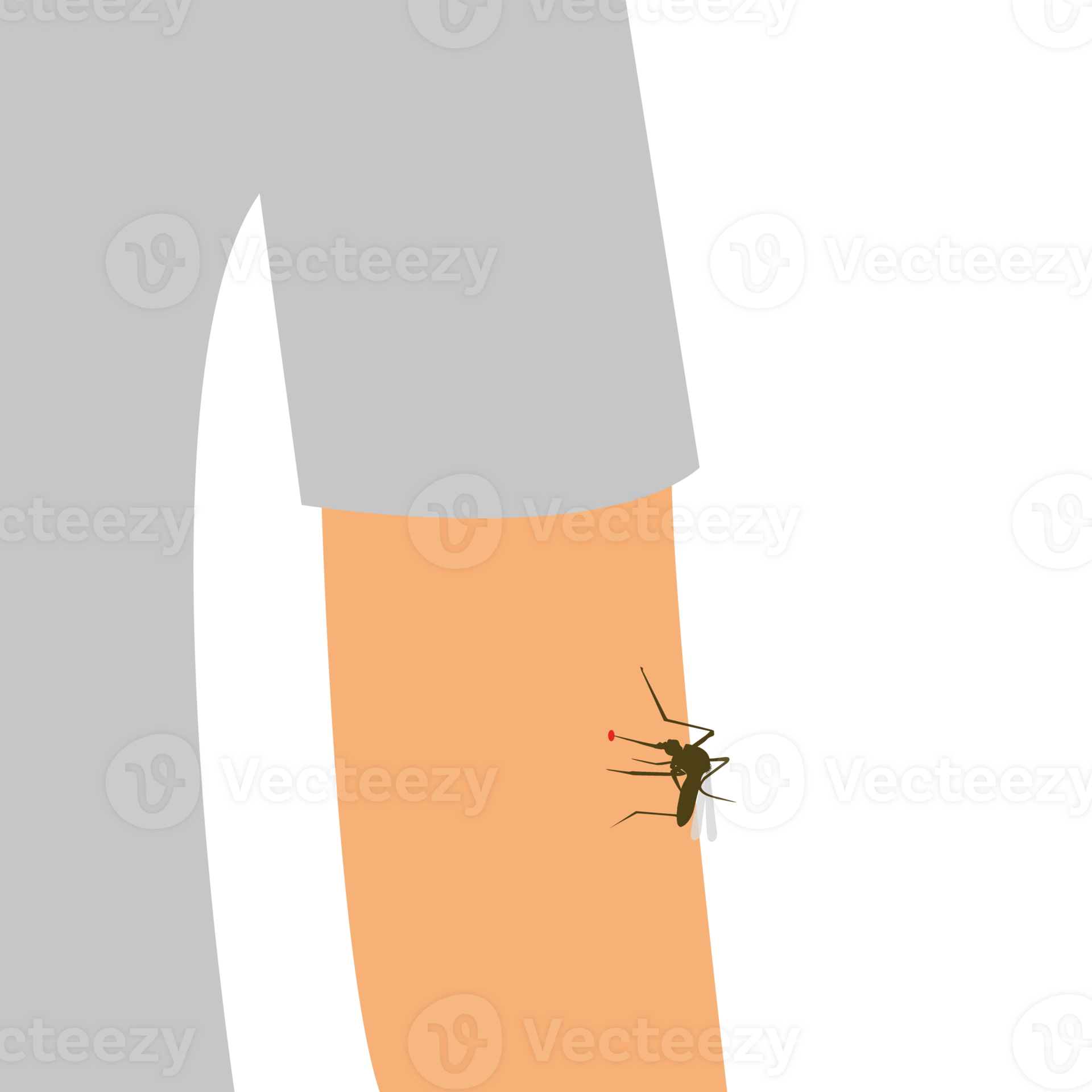 Mosquito bite on the skin of the human hand. The insect bites the man in his arms. Drinks blood