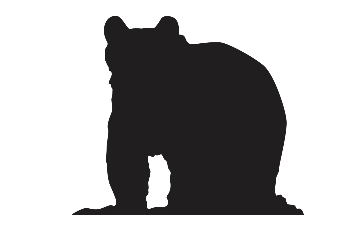Pose of Bear Silhouette with Transparent Background png