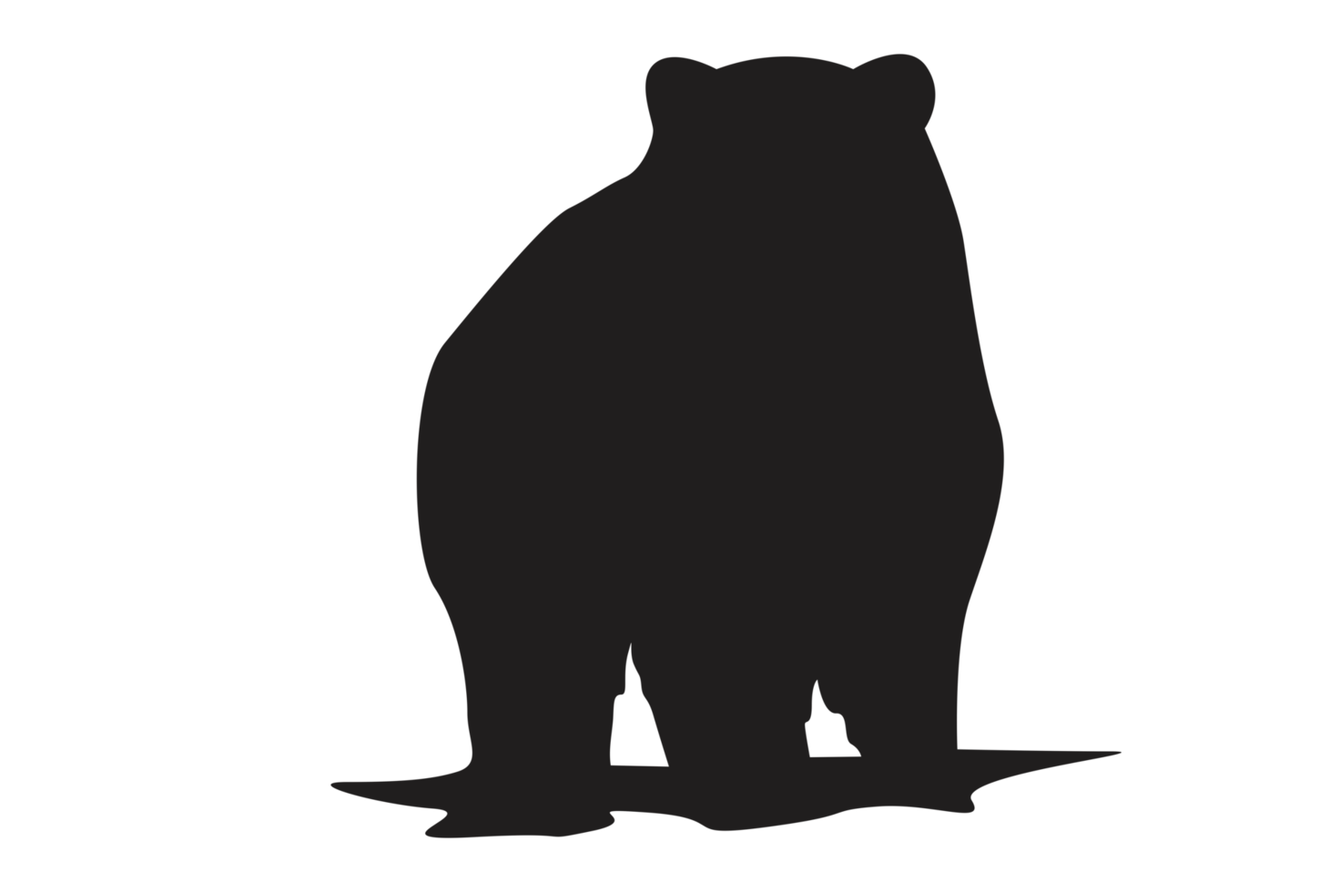 Pose of Bear Silhouette with Transparent Background png