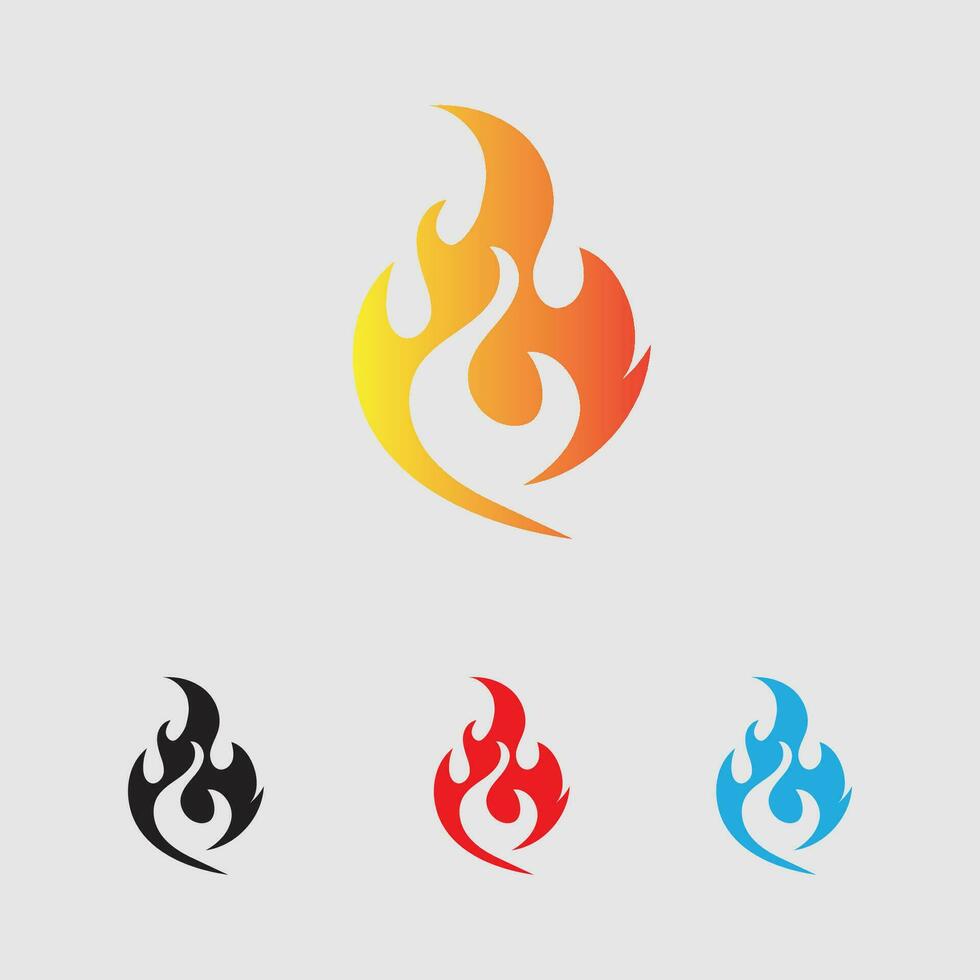 fuego logo y símbolo elemento vector