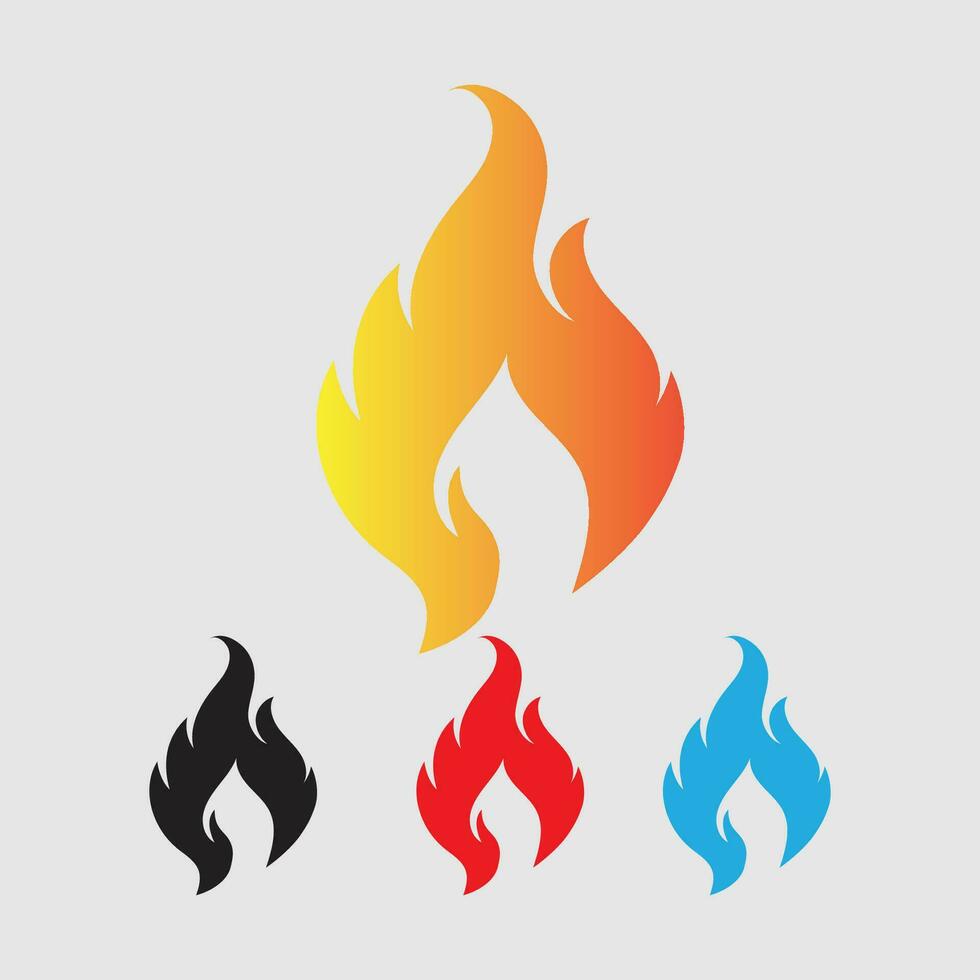 fuego logo y símbolo elemento vector