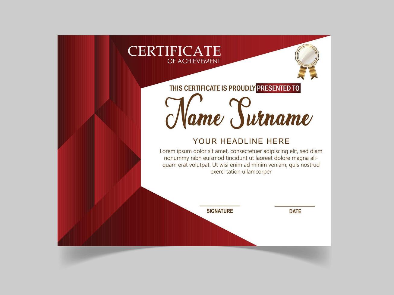 Modern minimalist certificate vector template design