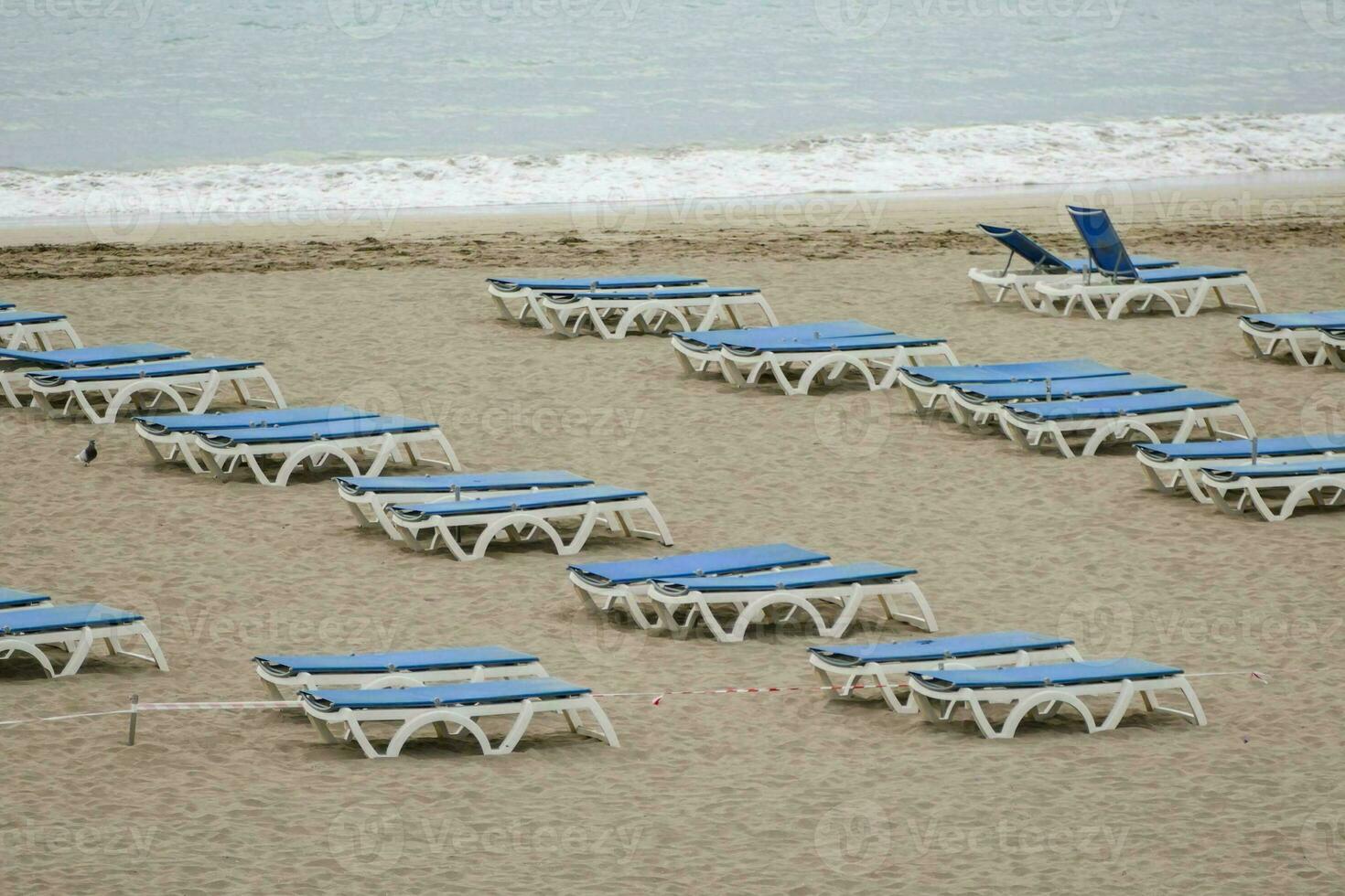 Blue  lounge chairs photo