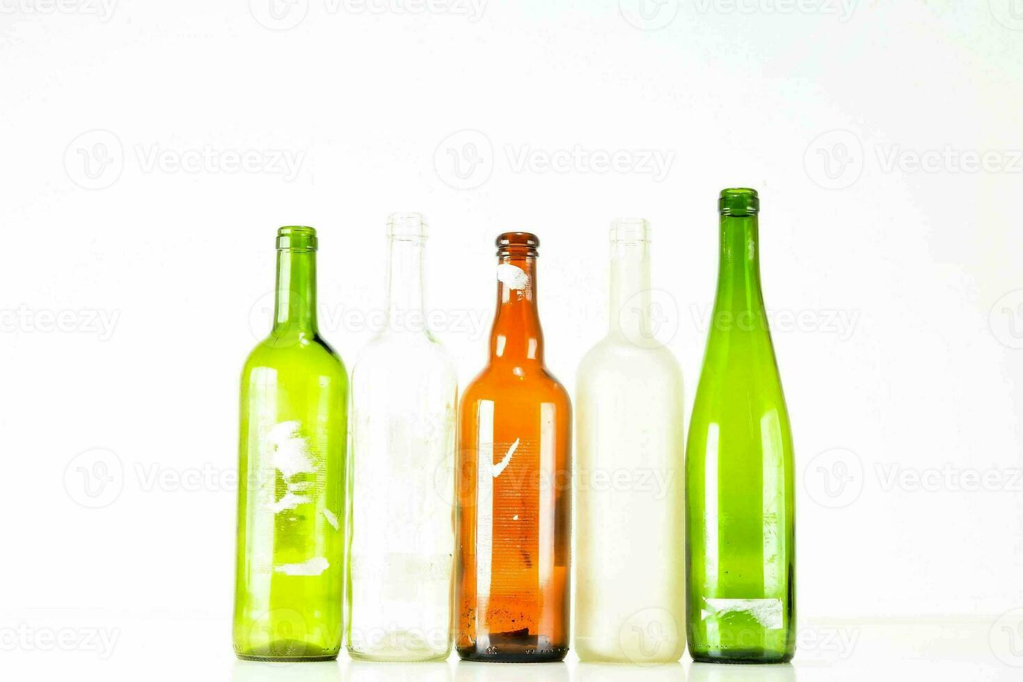 Empty glass bottles photo