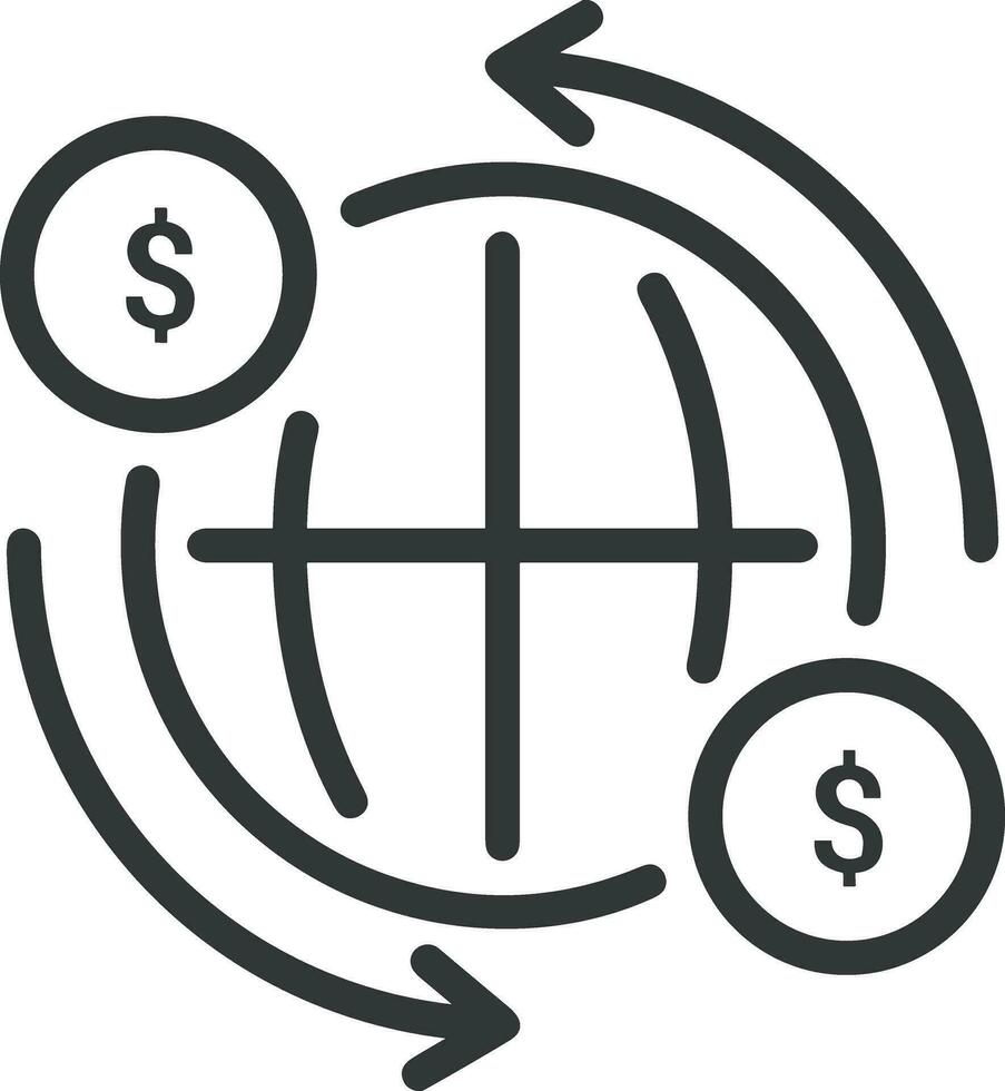 Money exchange payment icon symbol vector image. Illustration of the dollar currency coin graphic design image