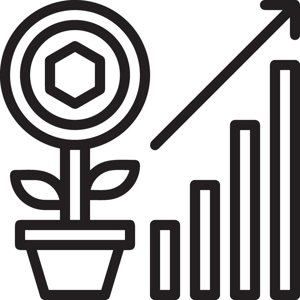 Growth business icon symbol vector image. Illustration of the progress outline infographic strategy  development design image