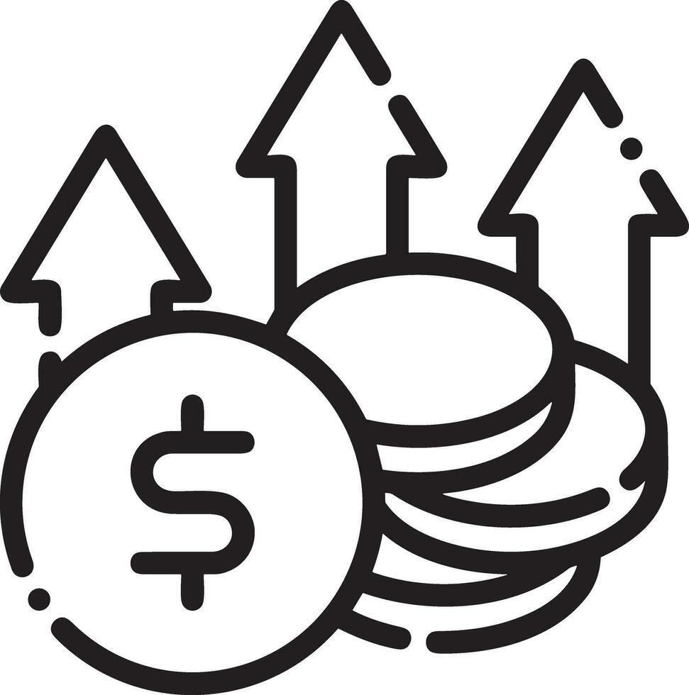 Growth business icon symbol vector image. Illustration of the progress outline infographic strategy  development design image