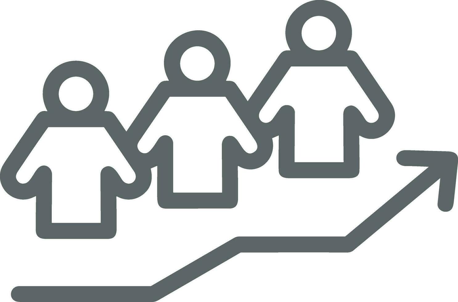 Growth business icon symbol vector image. Illustration of the progress outline infographic strategy  development design image