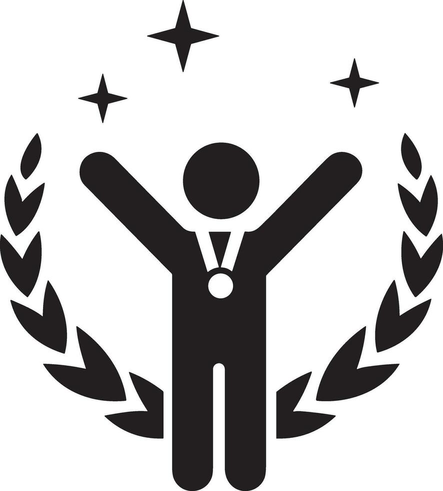 Winner success icon symbol image vector. Illustration of reward champion win championship bedge image design vector