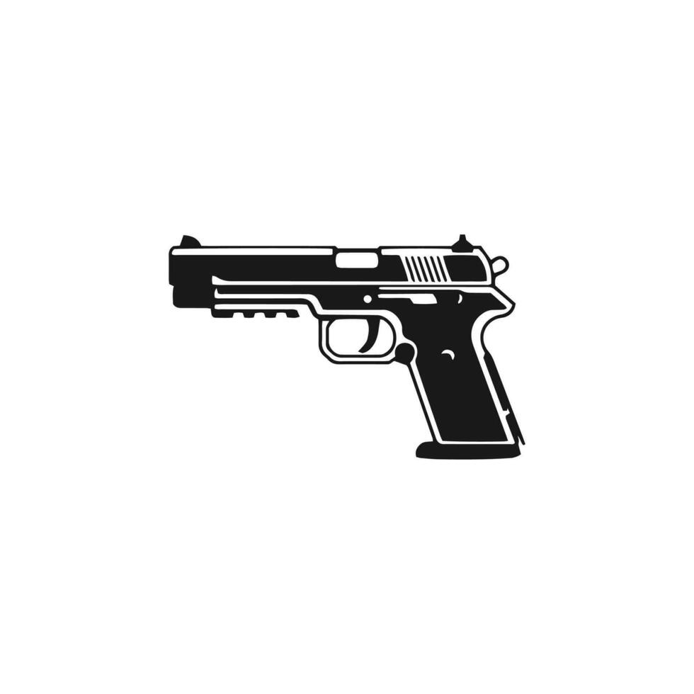 logo de pistola icono vector silueta diseño pistola concepto