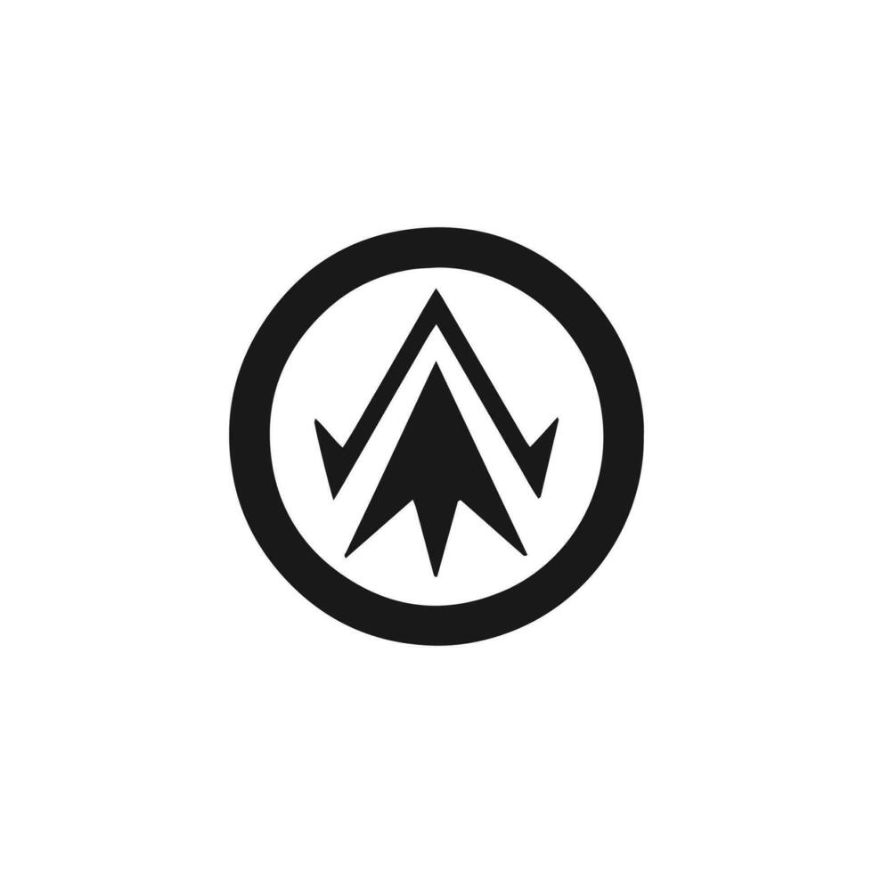 Logo of abstract icon vector silhouette isolated design up arrow concept