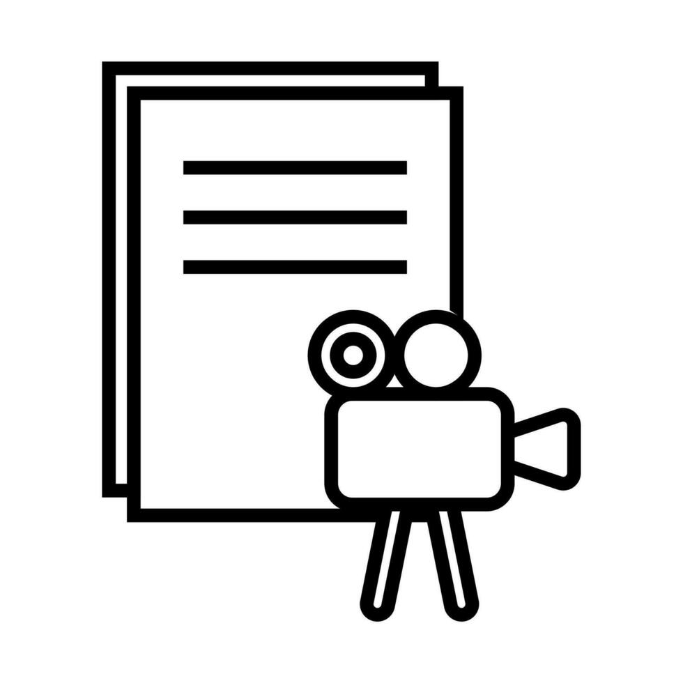 filmmaking script icon in line vector