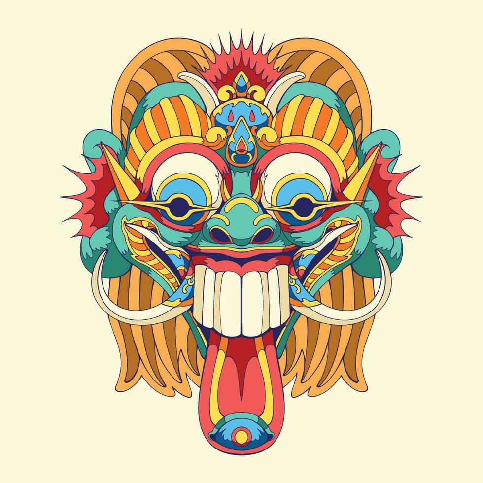 Calonarang Dance Mask design art vector