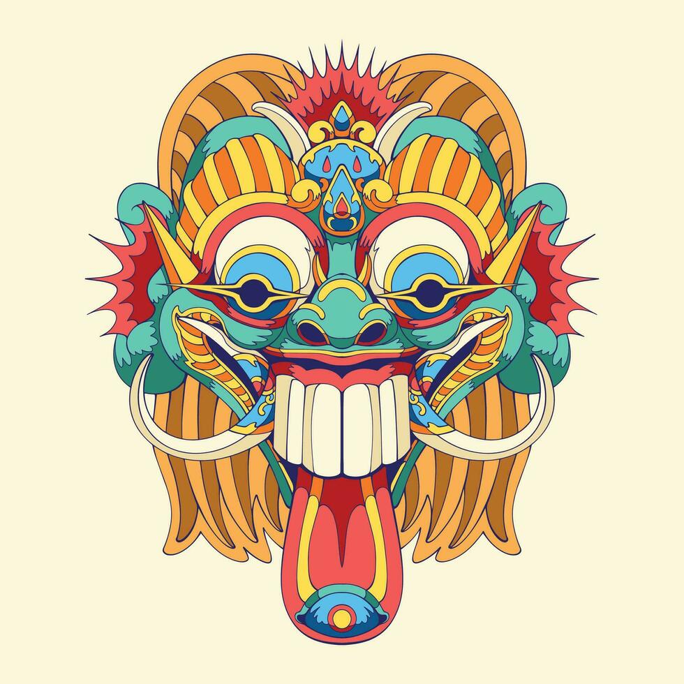 Calonarang Dance Mask design art vector