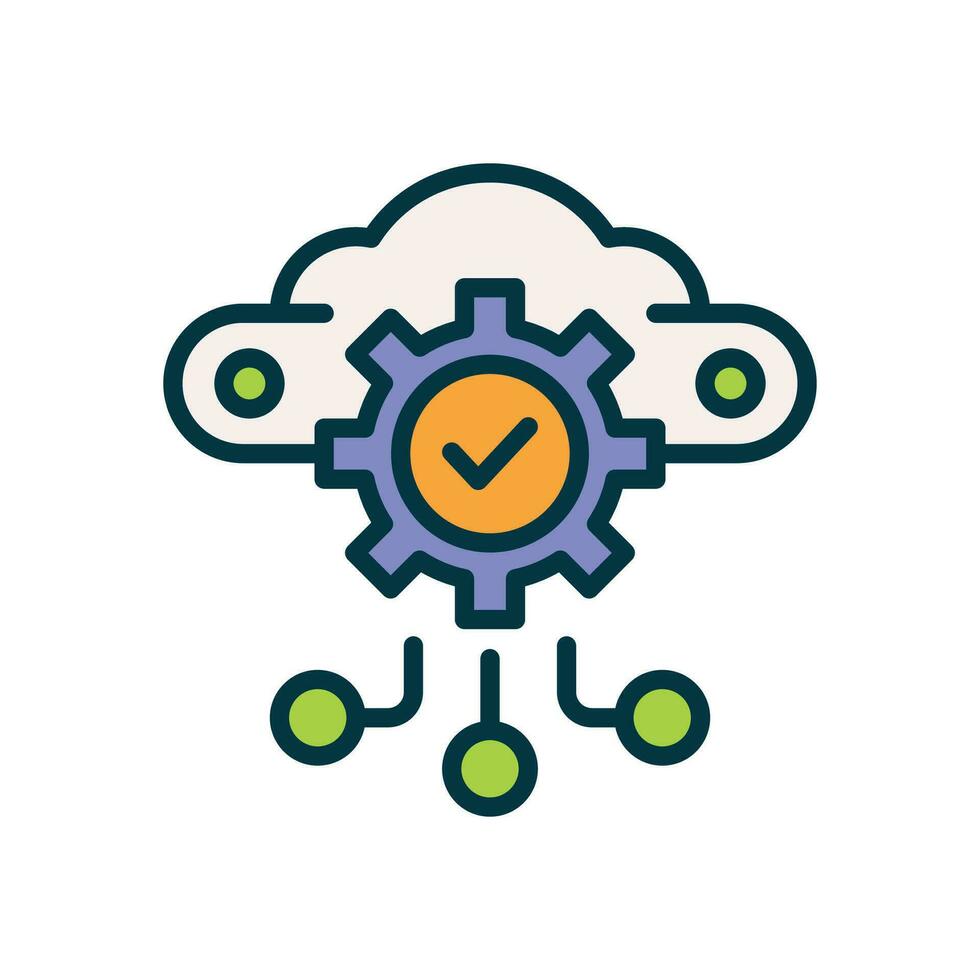 cloud configure filled color icon. vector icon for your website, mobile, presentation, and logo design.