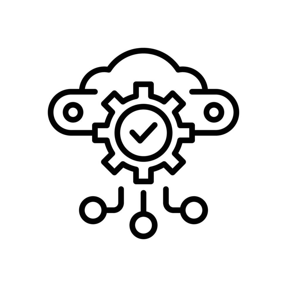 cloud configure line icon. vector icon for your website, mobile, presentation, and logo design.