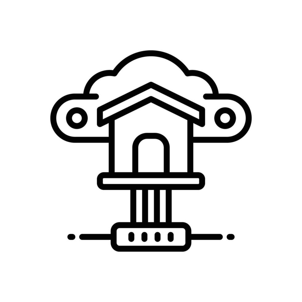 cloud home line icon. vector icon for your website, mobile, presentation, and logo design.