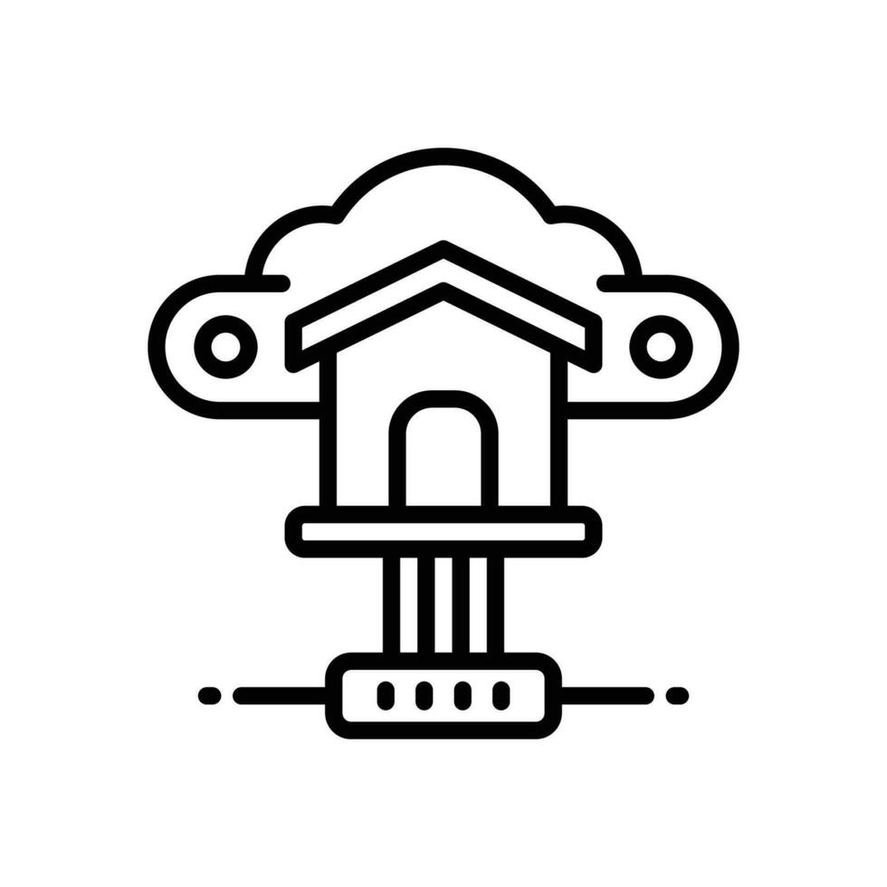 cloud home line icon. vector icon for your website, mobile, presentation, and logo design.