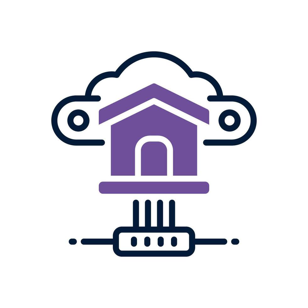 cloud home dual tone icon. vector icon for your website, mobile, presentation, and logo design.