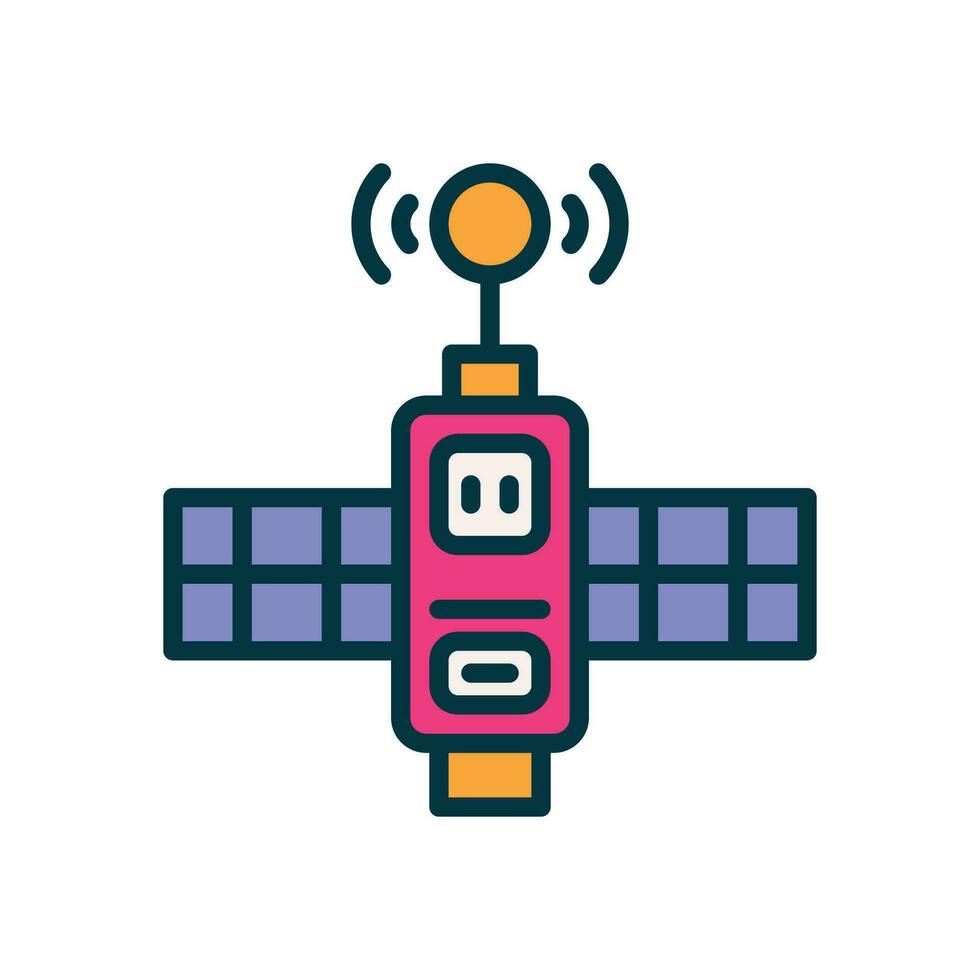 satellite filled color icon. vector icon for your website, mobile, presentation, and logo design.
