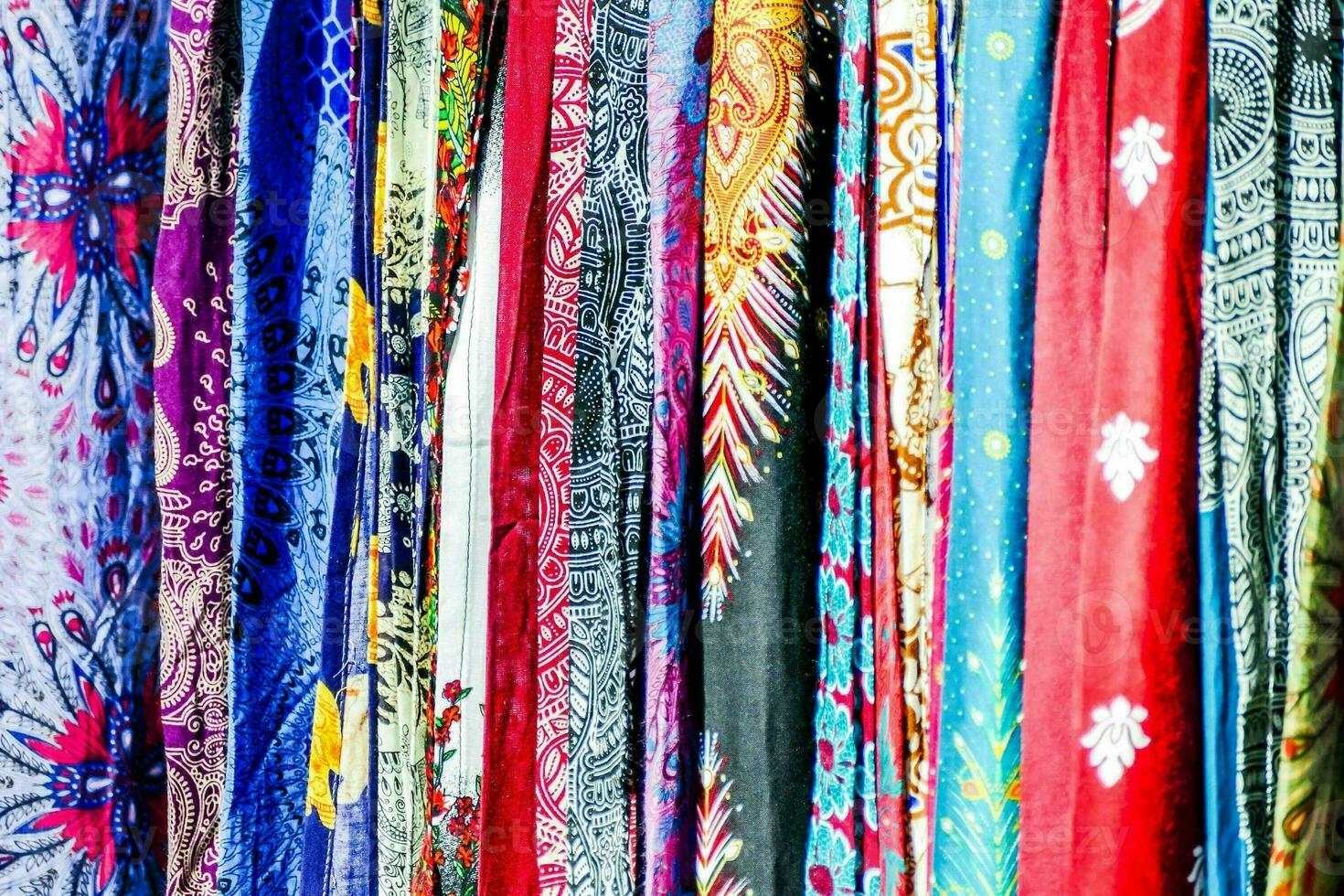 Different colored textiles photo