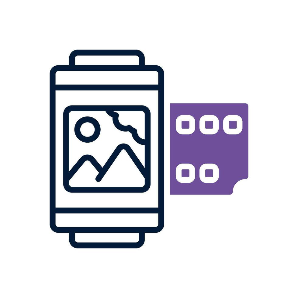 roll film dual tone icon. vector icon for your website, mobile, presentation, and logo design.