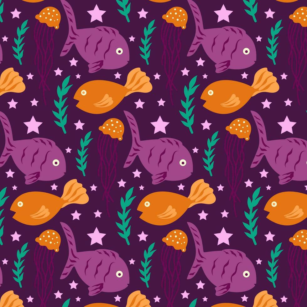 Sea Fish Pattern Background vector