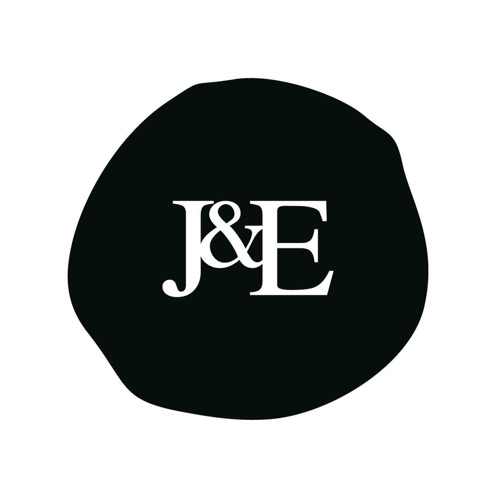 JE Initial logo letter brush monogram comapany vector