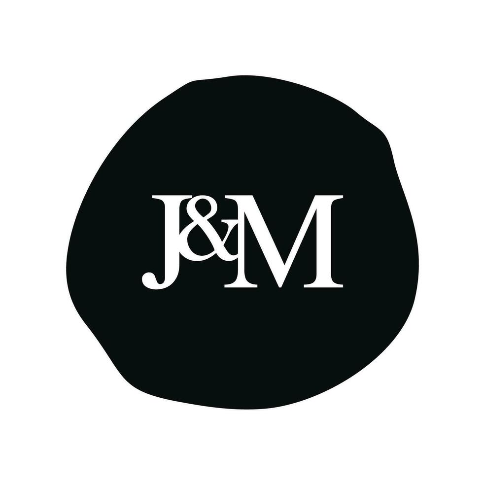 JM Initial logo letter brush monogram comapany vector