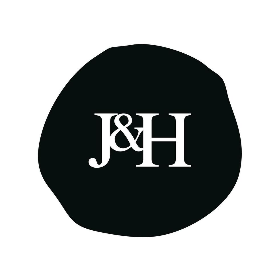 JH Initial logo letter brush monogram comapany vector