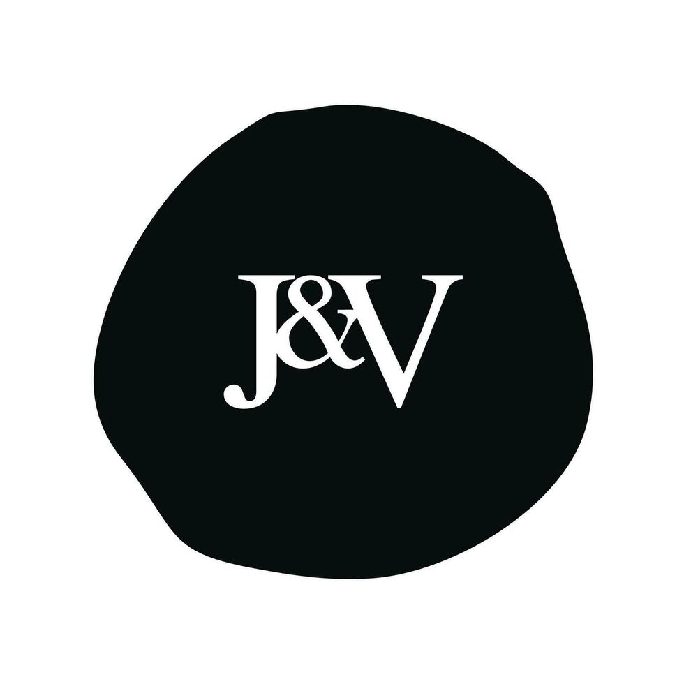 JV Initial logo letter brush monogram comapany vector