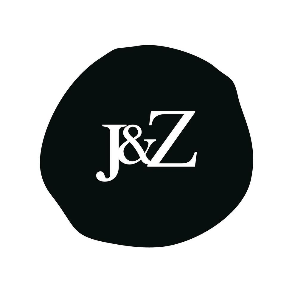 JZ Initial logo letter brush monogram comapany vector