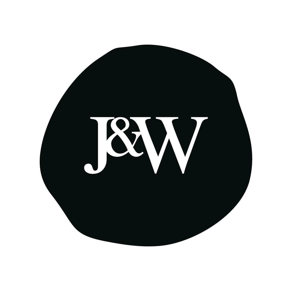 JW Initial logo letter brush monogram comapany vector