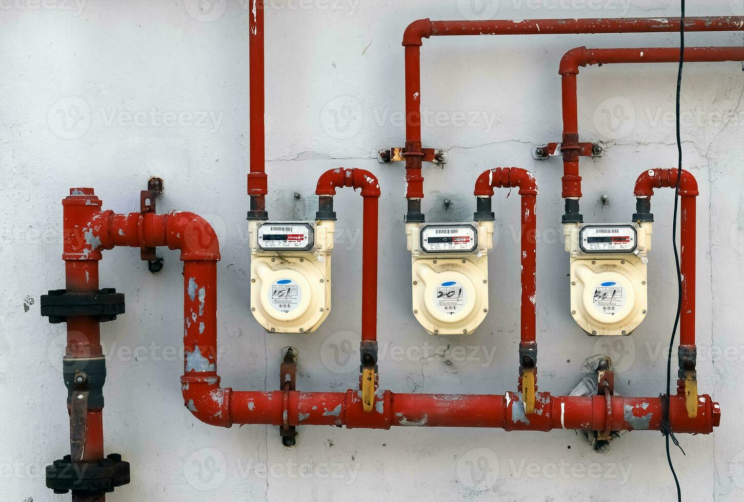 Photo of Korean city gas meter and pipe