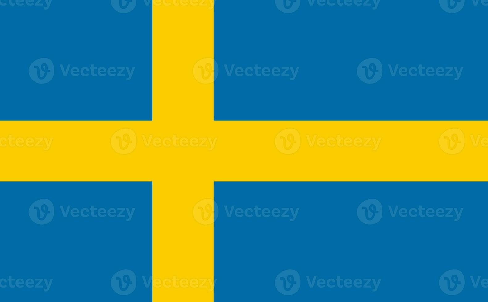 The official current flag of Kingdom of Sweden. State flag of Sweden. Illustration. photo