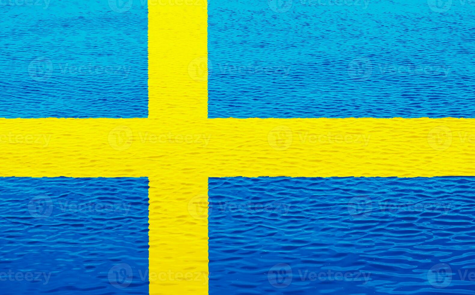 Flag of Kingdom of Sweden on a textured background. Concept collage. photo