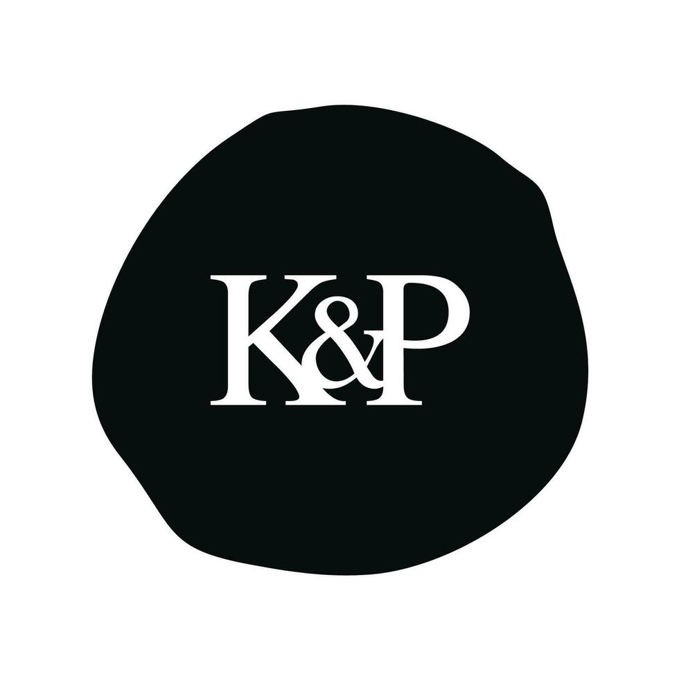 KP Initial logo letter brush monogram comapany vector