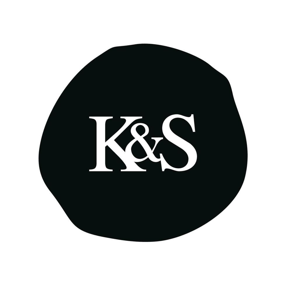 KS Initial logo letter brush monogram comapany vector