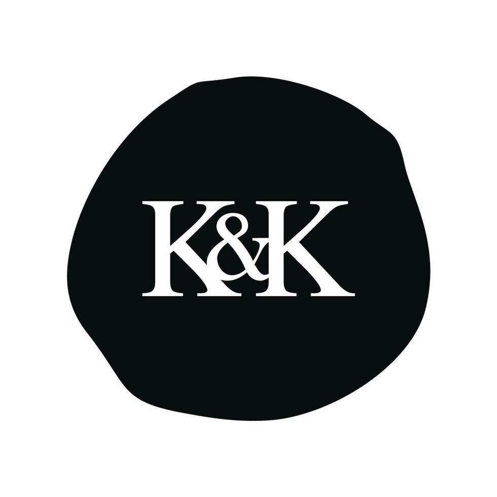 KK Initial logo letter brush monogram comapany vector