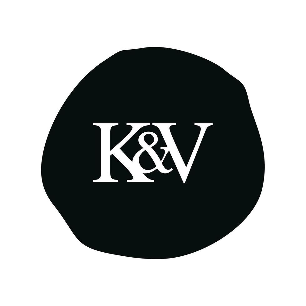 kv inicial logo letra cepillo monograma comapany vector