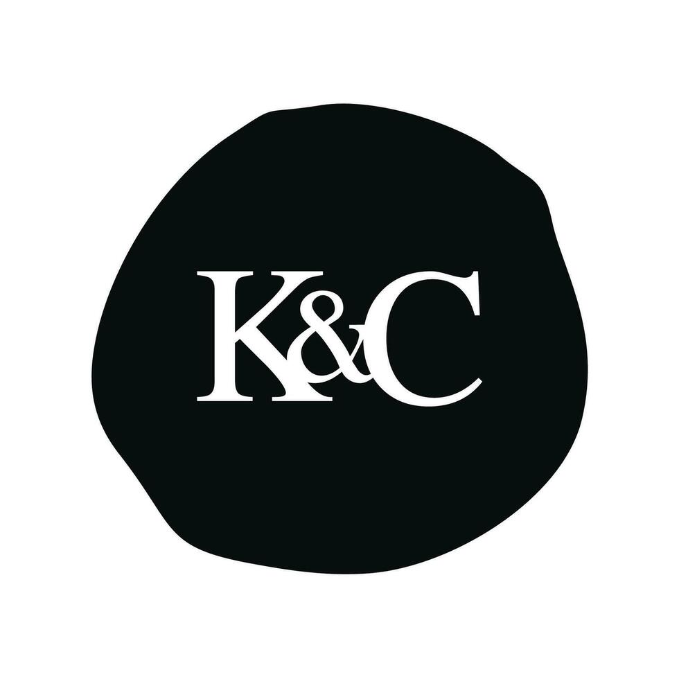 kc inicial logo letra cepillo monograma comapany vector