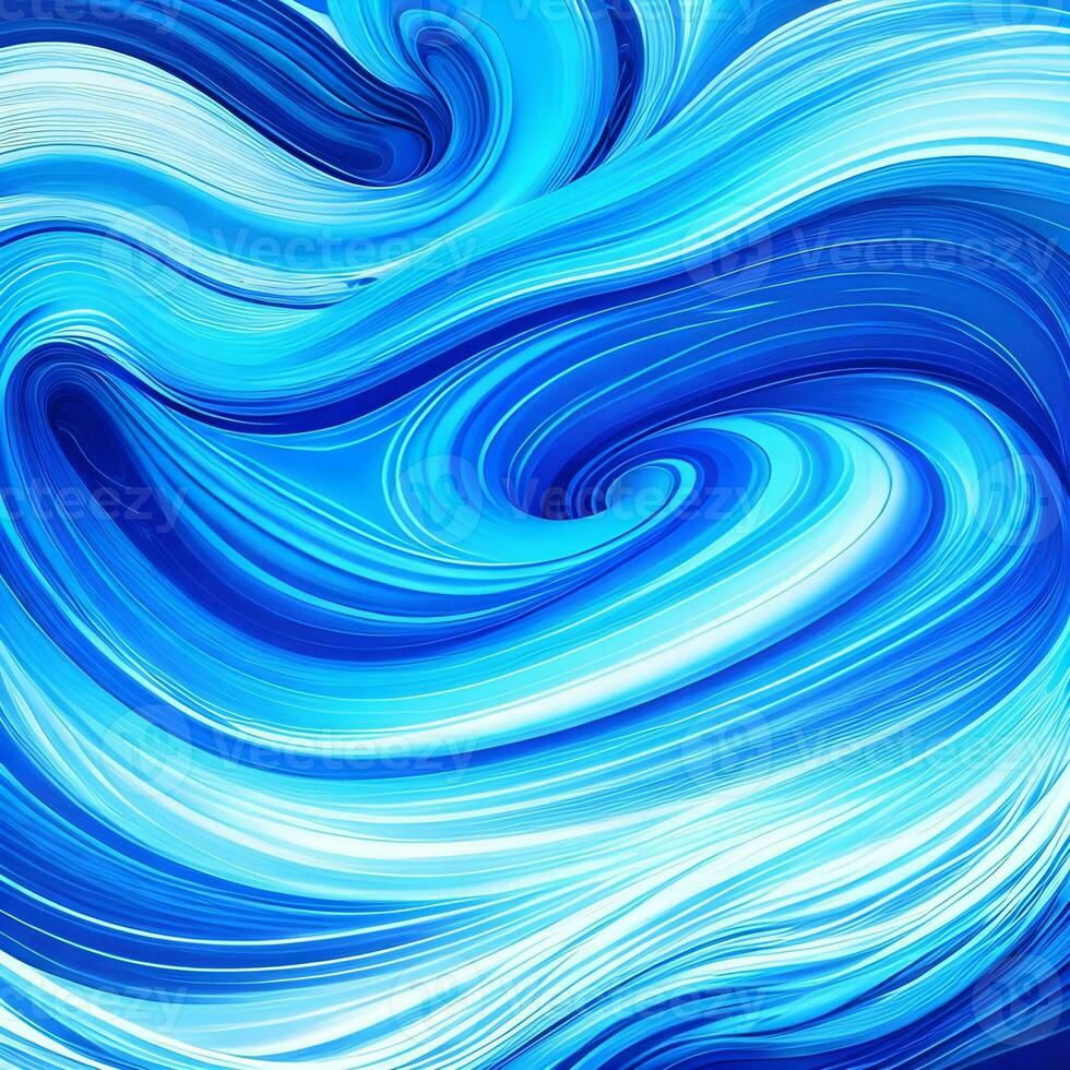 Abstract wavy background in blue tones. Winter cold concept. Bright blurry illustration. The image was created using generative AI. photo